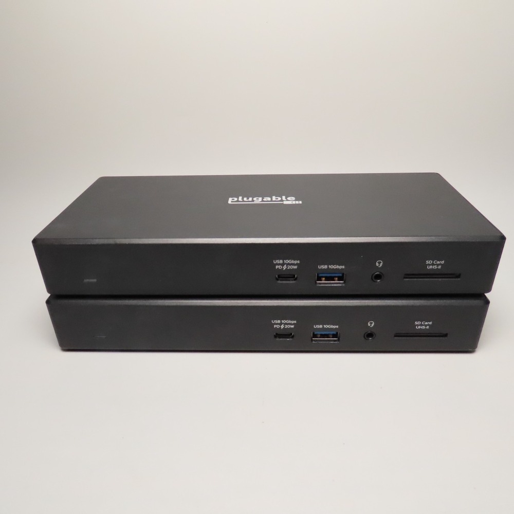 LOT OF 2 PLUGABLE UD-768PDZ 13-IN-1 DOCKING STATION W/ 100W (AS/IS For Parts)